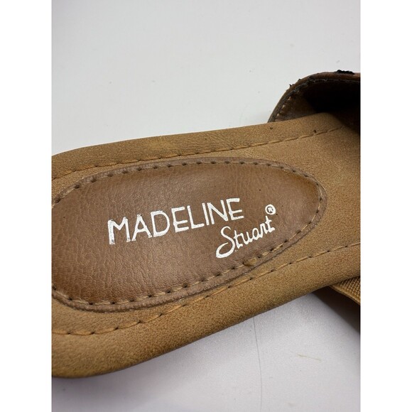 Madeline Stuart 8.5M Rhinestone Beaded Stone Embellishment Brown Sandals - Picture 10 of 11